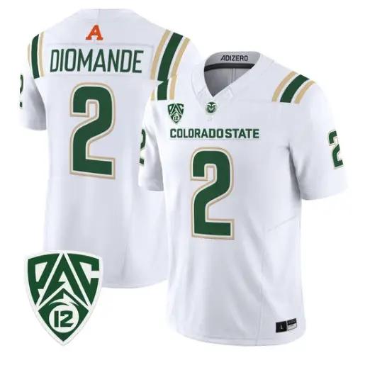 Oumar Diomande Jersey #2 Colorado State Rams 2026 Vapor All Stitched by My Store NCAA Football Jerseys