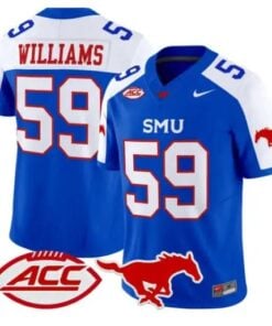 PJ Williams Jersey #59 SMU Mustangs 2026 Vapor Limited All Stitched by My Store NCAA Football Jerseys