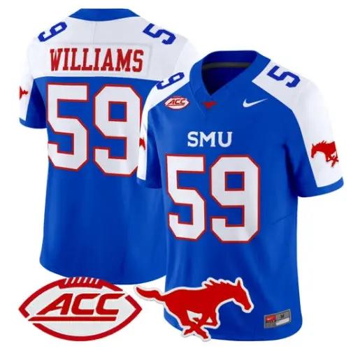 PJ Williams Jersey #59 SMU Mustangs 2026 Vapor Limited All Stitched by My Store NCAA Football Jerseys