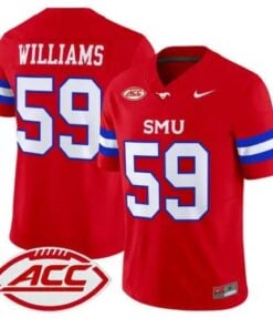 PJ Williams Jersey #59 SMU Mustangs 2026 Vapor Limited All Stitched by My Store NCAA Football Jerseys
