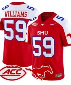 PJ Williams Jersey #59 SMU Mustangs 2026 Vapor Limited All Stitched by My Store NCAA Football Jerseys