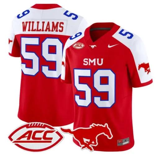 PJ Williams Jersey #59 SMU Mustangs 2026 Vapor Limited All Stitched by My Store NCAA Football Jerseys