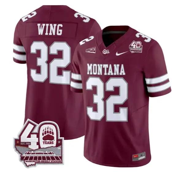 Peyton Wing Jersey #32 Montana Grizzlies 2026 Limited All Stitched