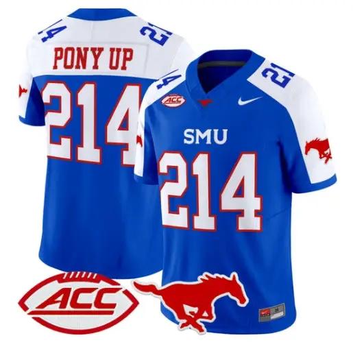 Pony Up Jersey #214 SMU Mustangs 2026 Vapor Limited All Stitched by My Store NCAA Football Jerseys