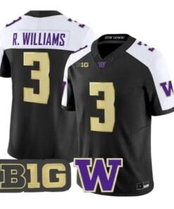 Rashid Williams #3 Washington Huskies Jersey 2026 Limited Stitched by My Store NCAA Football Jerseys