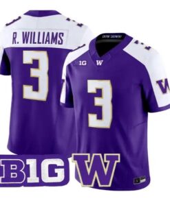 Rashid Williams #3 Washington Huskies Jersey 2026 Limited Stitched by My Store NCAA Football Jerseys