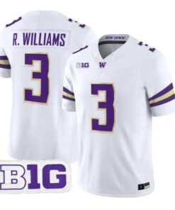 Rashid Williams #3 Washington Huskies Jersey 2026 Limited Stitched by My Store NCAA Football Jerseys