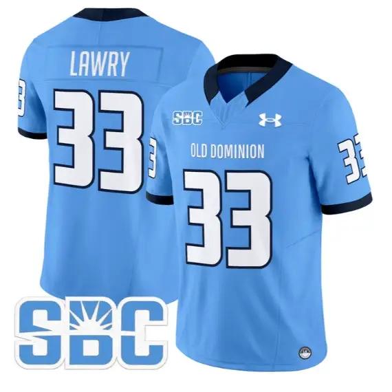 Ray Lawry Jersey #33 Old Dominion Monarchs 2026 Limited All Stitched by My Store NCAA Football Jerseys