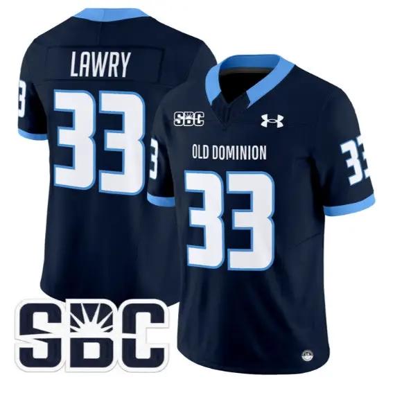 Ray Lawry Jersey #33 Old Dominion Monarchs 2026 Limited All Stitched by My Store NCAA Football Jerseys