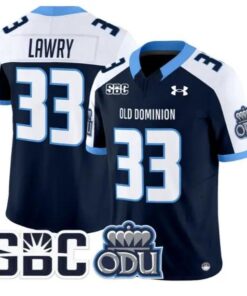 Ray Lawry Jersey #33 Old Dominion Monarchs 2026 Limited All Stitched by My Store NCAA Football Jerseys