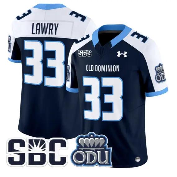 Ray Lawry Jersey #33 Old Dominion Monarchs 2026 Limited All Stitched by My Store NCAA Football Jerseys