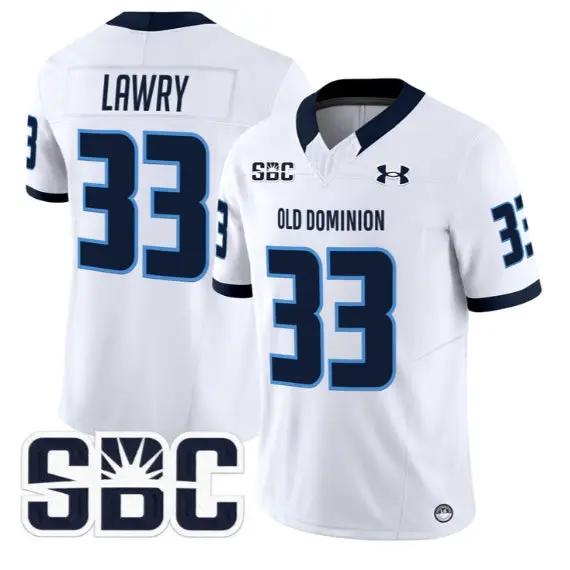 Ray Lawry Jersey #33 Old Dominion Monarchs 2026 Limited All Stitched by My Store NCAA Football Jerseys