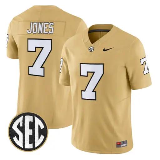 Ricardo Jones Jersey #7 Vanderbilt Commodores 2026 Vapor V2 Stitched by My Store NCAA Football Jerseys