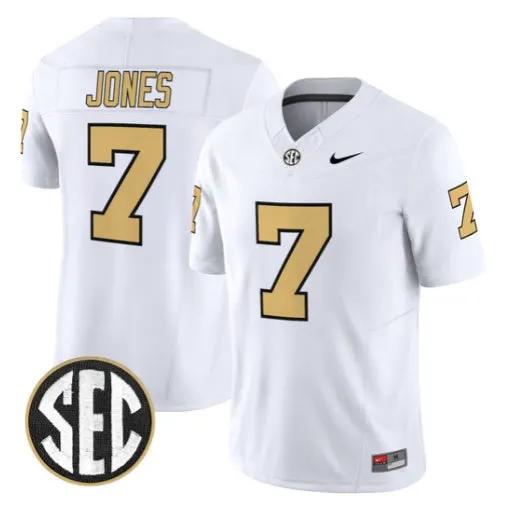 Ricardo Jones Jersey #7 Vanderbilt Commodores 2026 Vapor V2 Stitched by My Store NCAA Football Jerseys