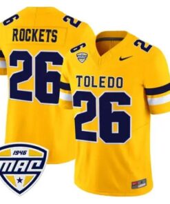 Rockets Jersey #26 Toledo Rockets 2026 Vapor Limited - All Stitched Gold Alter by My Store NCAA Football Jerseys