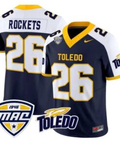 Rockets Jersey #26 Toledo Rockets 2026 Vapor Limited - All Stitched Gold Alter by My Store NCAA Football Jerseys