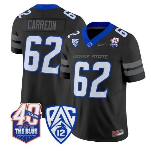Roger Carreon Jersey #62 Boise State Broncos 2026 Limited Stitched - Top Design Fan Roger Carreon Jersey #62 Boise State Broncos 2026 Limited Stitched