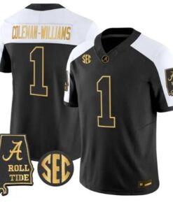 Ryan Coleman-Williams #1 Alabama Crimson Tide Jersey 2026 Stitched by My Store NCAA Football Jerseys