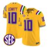 Sam Leavitt #10 LSU Tigers Jersey 2026 Mardi Gras Edition All Stitched - Top Design Fan Sam Leavitt #10 LSU Tigers Jersey 2026 Mardi Gras Edition All Stitched