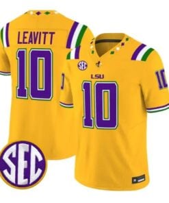 Sam Leavitt #10 LSU Tigers Jersey 2026 Mardi Gras Edition All Stitched by My Store NCAA Football Jerseys