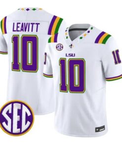 Sam Leavitt #10 LSU Tigers Jersey 2026 Mardi Gras Edition All Stitched by My Store NCAA Football Jerseys