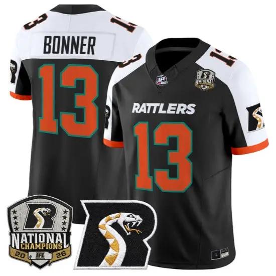 Sherdrick Bonner Jersey #13 Arizona Rattlers 2026 National Patch Stitched by My Store NCAA Football Jerseys