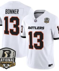 Sherdrick Bonner Jersey #13 Arizona Rattlers 2026 National Patch Stitched by My Store NCAA Football Jerseys