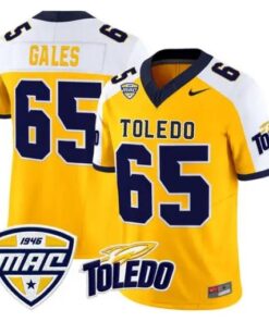 Stephen Gales Jersey #65 Toledo Rockets 2026 Vapor Limited Stitched by My Store NCAA Football Jerseys
