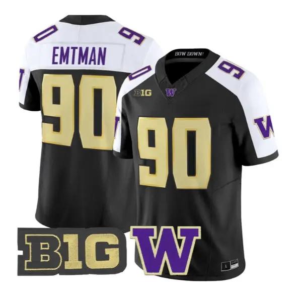 Steve Emtman #90 Washington Huskies Jersey 2026 Limited Stitched by My Store NCAA Football Jerseys