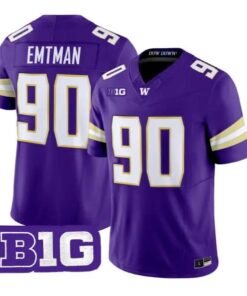 Steve Emtman #90 Washington Huskies Jersey 2026 Limited Stitched by My Store NCAA Football Jerseys