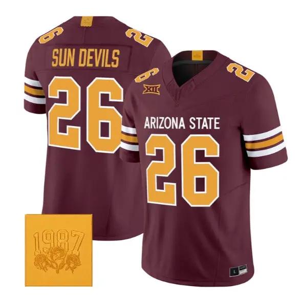 Sun Devils #26 Arizona State Sun Devils Jersey Roses & Devils Limited Stitched by My Store NCAA Football Jerseys