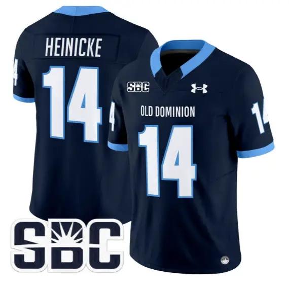 Taylor Heinicke Jersey #14 Old Dominion Monarchs 2026 Vapor Stitched by My Store NCAA Football Jerseys