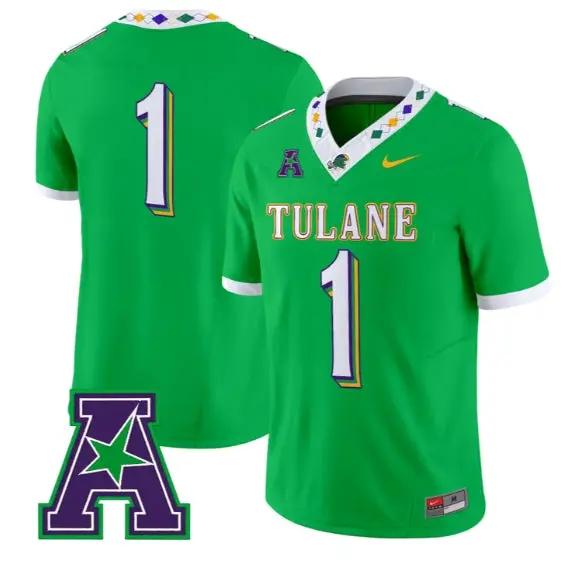 Team Jersey #1 Tulane Green Wave Jersey 2026 City Edition Limited All Stitched by My Store NCAA Football Jerseys