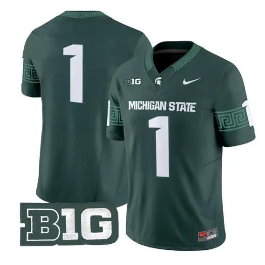 Team Jersey #1 Michigan State Spartans 2026 Vapor Limited Stitched by My Store NCAA Football Jerseys