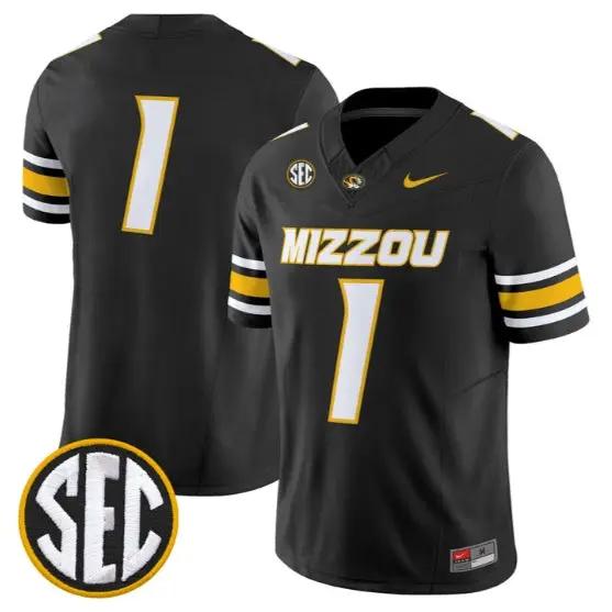 Team Jersey #1 Missouri Tigers Jersey 2026 Vapor Limited All Stitched by My Store NCAA Football Jerseys