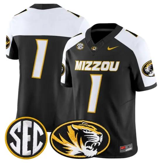 Team Jersey #1 Missouri Tigers Jersey 2026 Vapor Limited All Stitched by My Store NCAA Football Jerseys