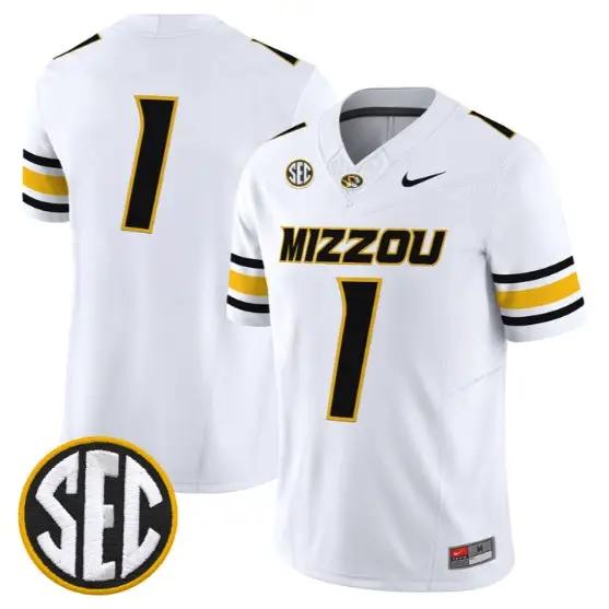 Team Jersey #1 Missouri Tigers Jersey 2026 Vapor Limited All Stitched by My Store NCAA Football Jerseys