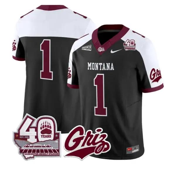 Team Jersey #1 Montana Grizzlies 2026-40th Anniv Patch Stitched