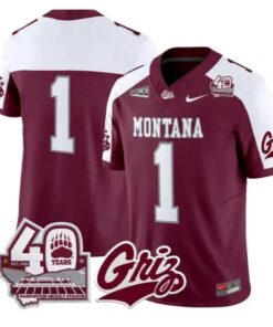 Team Jersey #1 Montana Grizzlies 2026-40th Anniv Patch Stitched