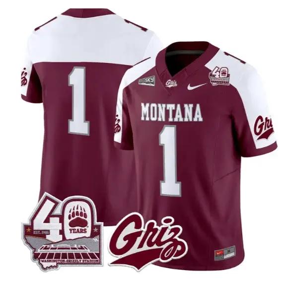 Team Jersey #1 Montana Grizzlies 2026-40th Anniv Patch Stitched