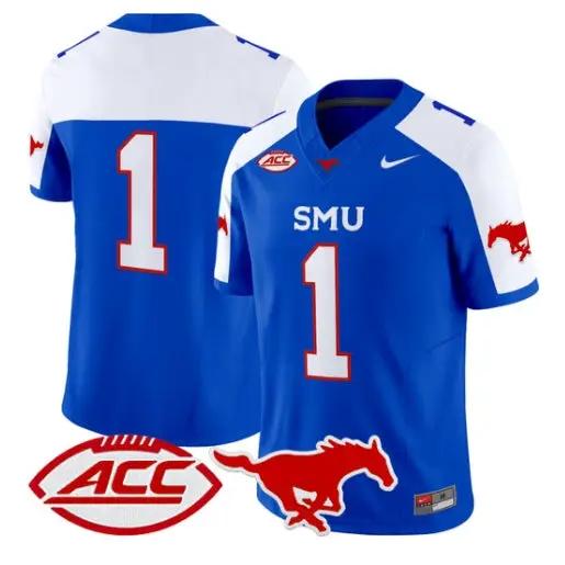 Team Jersey #1 SMU Mustangs 2026 Vapor Limited All Stitched by My Store NCAA Football Jerseys