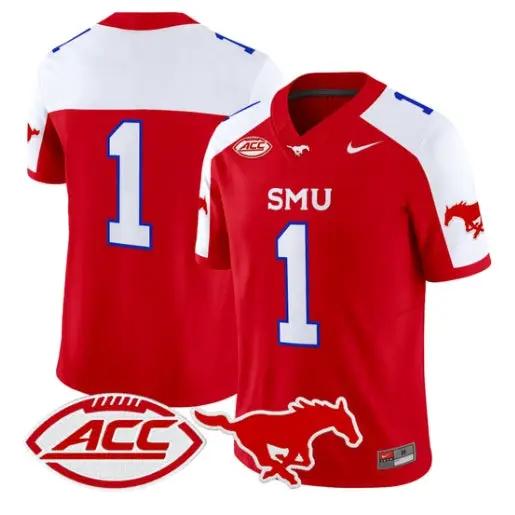 Team Jersey #1 SMU Mustangs 2026 Vapor Limited All Stitched by My Store NCAA Football Jerseys