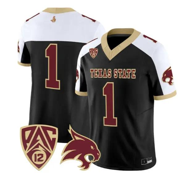Team Jersey #1 Texas State Bobcats 2026 Vapor Limited All Stitched