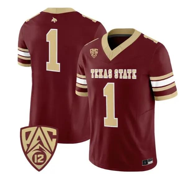 Team Jersey #1 Texas State Bobcats 2026 Vapor Limited All Stitched