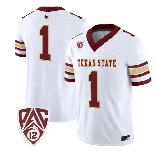 Team Jersey #1 Texas State Bobcats 2026 Vapor Limited All Stitched