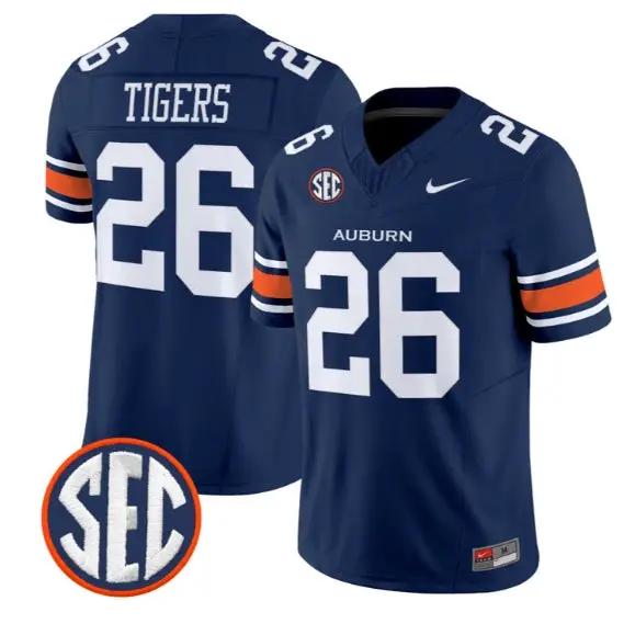Tigers Auburn #26 Auburn Tigers Jersey 2026 Vapor Limited Stitched by My Store NCAA Football Jerseys