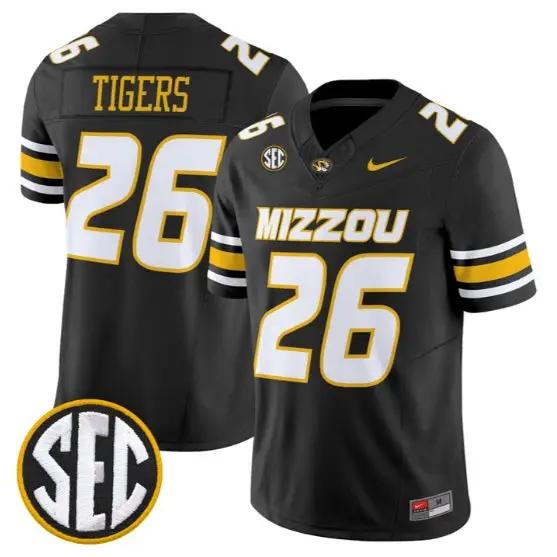 Tigers Mizzou #26 Missouri Tigers Jersey 2026 Vapor Limited Stitched by My Store NCAA Football Jerseys