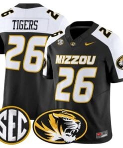 Tigers Mizzou #26 Missouri Tigers Jersey 2026 Vapor Limited Stitched by My Store NCAA Football Jerseys