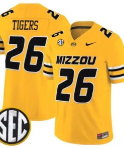 Tigers Mizzou #26 Missouri Tigers Jersey 2026 Vapor Limited Stitched by My Store NCAA Football Jerseys
