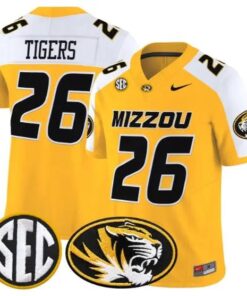 Tigers Mizzou #26 Missouri Tigers Jersey 2026 Vapor Limited Stitched by My Store NCAA Football Jerseys